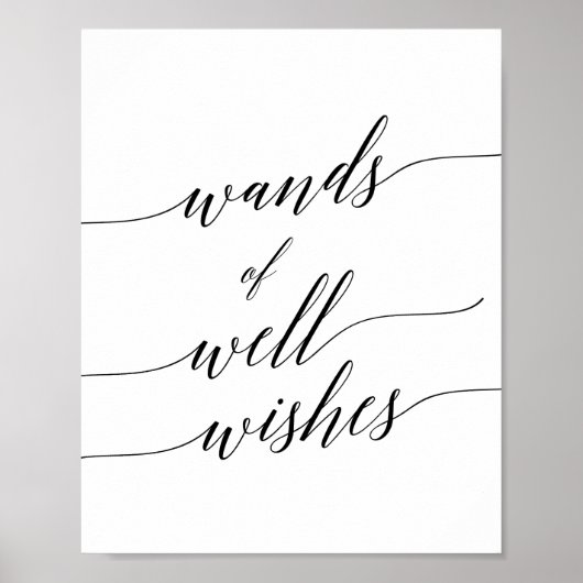 Elegante Black Calligraphy Wands Wands wünscht sic Poster (Vorne)