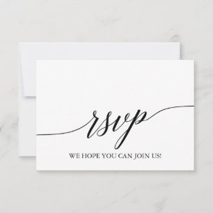 Elegante Black Calligraphy Website RSVP Card