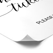 Elegante Black Calligraphy Wedding Drink Tickets Poster (Ecke)