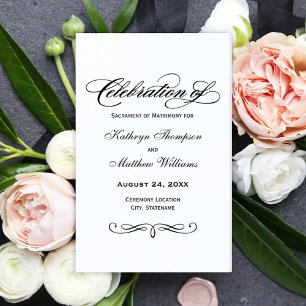 Elegante Black Calligraphy Wedding Programs