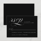 Elegante Black Calligraphy Wedding RSVP Card Karte (Vorne/Hinten)