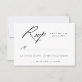 Elegante Black Calligraphy Wedding RSVP Karte (Vorderseite)
