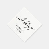 Elegante Black Calligraphy Wedding Serviette (Ecke)