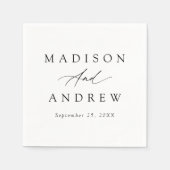 Elegante Black Calligraphy Wedding Serviette (Vorderseite)