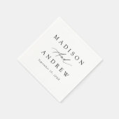 Elegante Black Calligraphy Wedding Serviette (Ecke)