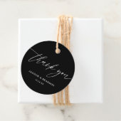 Elegante Black Calligraphy Wedding Vielen Dank Geschenkanhänger (Beispiel)