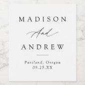 Elegante Black Calligraphy Wedding Weinetikett (Einzelnes Label)