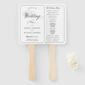Elegante Black Calligraphy Welcome Wedding Party Fächer (Vorne und Hinten)