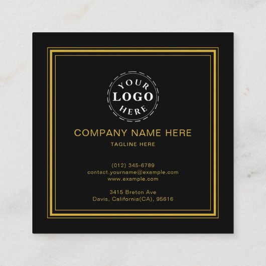 Elegante Black Calling Card mit M Gold Script Telefonnummerkarte (Rückseite)