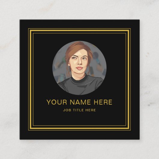 Elegante Black Calling Card mit M Gold Script Telefonnummerkarte (Vorderseite)