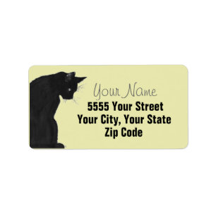Elegante Black Cat Address Labels Adressaufkleber
