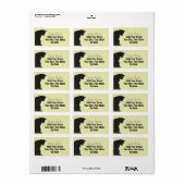 Elegante Black Cat Address Labels Adressaufkleber (Vorne)