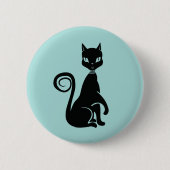 Elegante Black Cat Button (Vorderseite)