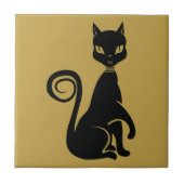 Elegante Black Cat Fliese (Vorderseite)