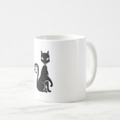 Elegante Black Cat Kaffeetasse (VorderseiteRechts)