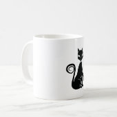 Elegante Black Cat Kaffeetasse (Vorderseite Links)