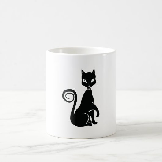 Elegante Black Cat Kaffeetasse (Mittel)