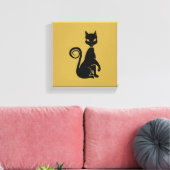 Elegante Black Cat Leinwanddruck (Insitu (Wohnzimmer))
