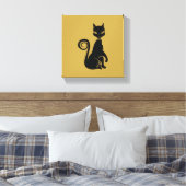 Elegante Black Cat Leinwanddruck (Insitu (Schlafzimmer))