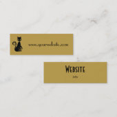 Elegante Black Cat Mini Visitenkarte (Vorne/Hinten)