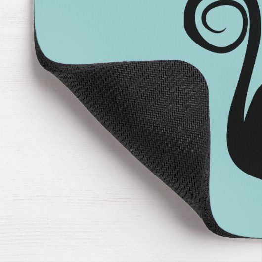 Elegante Black Cat Mousepad (Ecke)