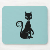 Elegante Black Cat Mousepad (Vorne)