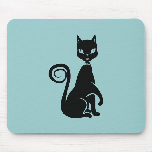 Elegante Black Cat Mousepad (Vorne)