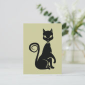 Elegante Black Cat Postkarte (Stehend Vorderseite)