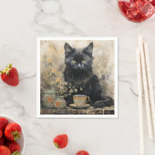 Elegante Black Cat Serviette (Beispiel)