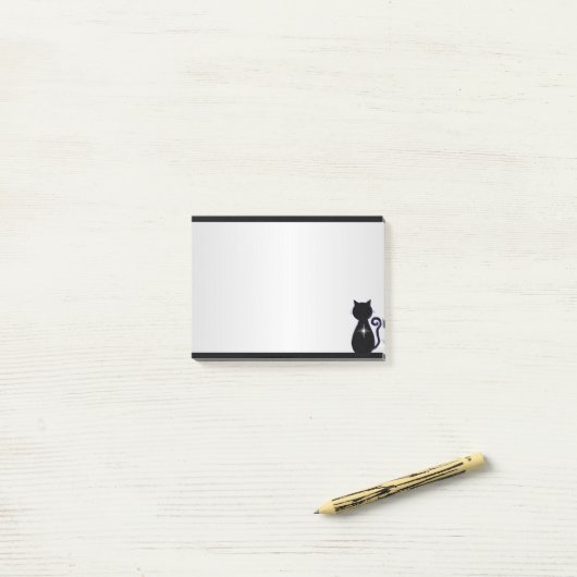 Elegante Black Cat Silhouette Post-it Klebezettel (Auf Schreibtisch)