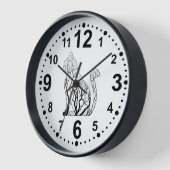 Elegante Black Cat Silhouette Wall Clock Uhr (Winkel)