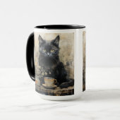 Elegante Black Cat Tasse (Vorderseite Links)