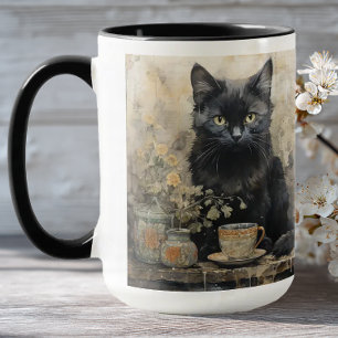 Elegante Black Cat Tasse