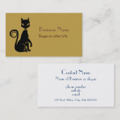 Elegante Black Cat Visitenkarte (Vorne/Hinten)