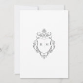 Elegante Black Chinoiserie Bird & Wappen Wedding Einladung (Rückseite)