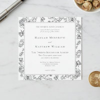 Elegante Black Chinoiserie Bird & Wappen Wedding