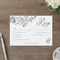 Elegante Black Chinoiserie Bird & Wappen Wedding