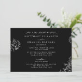 Elegante Black Chinoiserie Bride Parent Wedding Einladung (Stehend Vorderseite)