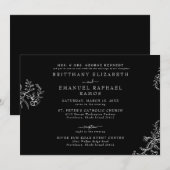 Elegante Black Chinoiserie Bride Parent Wedding Einladung (Vorne/Hinten)