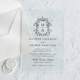 Elegante Black Chinoiserie Viktorianische Blumenho Acryleinladungen