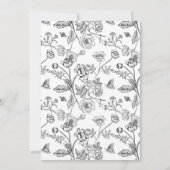 Elegante Black Chinoiserie Viktorianische Blumenho Einladung (Rückseite)