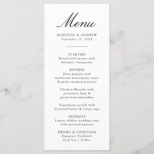 Elegante Black Chinoiserie Viktorianische Blumenho Menükarte (Vorderseite)