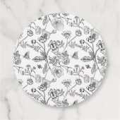 Elegante Black Chinoiserie Wappen Monogram Wedding Geschenkanhänger (Rückseite)