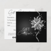 Elegante Black Classy Luminous Silver Bow Geschenk (Vorne/Hinten)