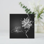 Elegante Black Classy Luminous Silver Bow Geschenk (Stehend Vorderseite)