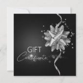 Elegante Black Classy Luminous Silver Bow Geschenk (Vorderseite)