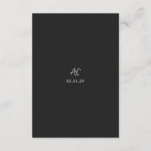 Elegante Black Clean Wedding Begleitkarte (Rückseite)