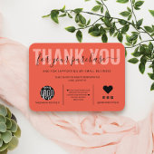 Elegante Black Coral Script Logo Kunde Vielen Dank Visitenkarte