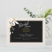 Elegante Black & Cream Bridal Dusche Einladung (Stehend Vorderseite)