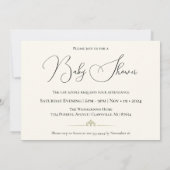 Elegante Black & Cream Cat Lover Baby Dusche Einladung (Rückseite)